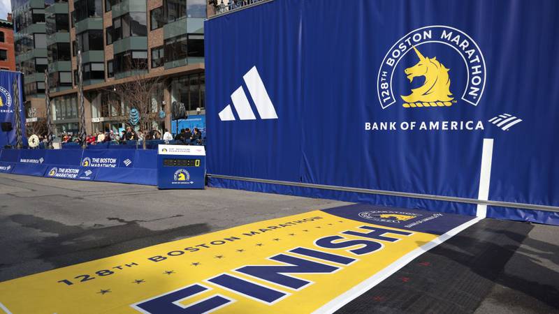 Boston Marathon finish line.