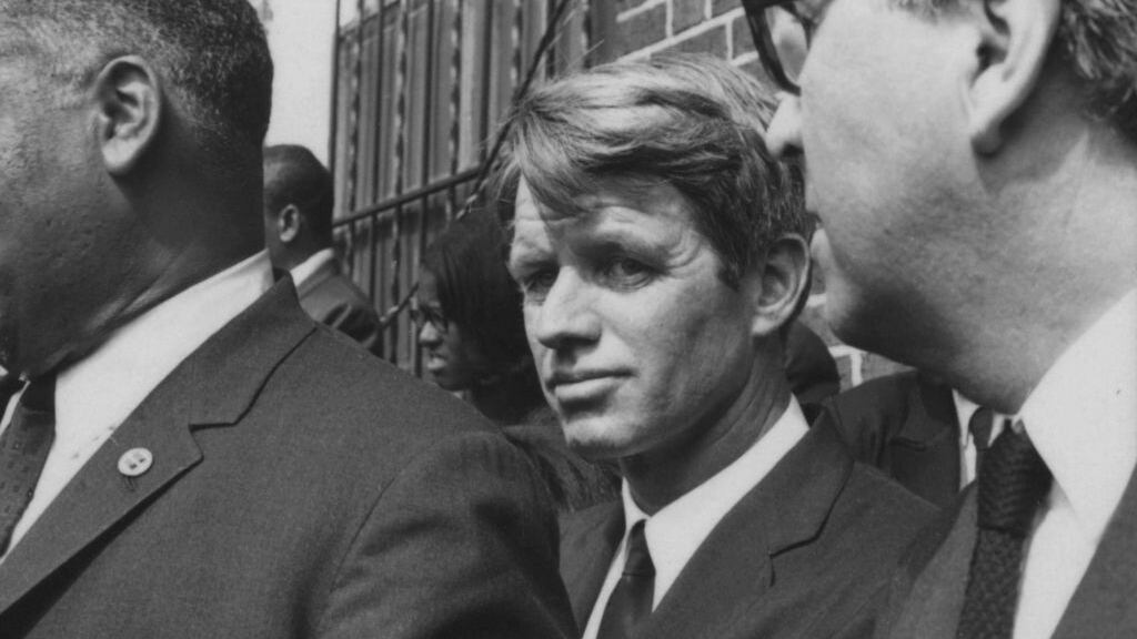 Sen. Robert F. Kennedy at the funeral of Martin Luther King Jr.